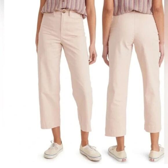 NWT Marine Layer Bridget high rise wide leg crop pant peach whip size women’s 4 - Picture 7 of 7